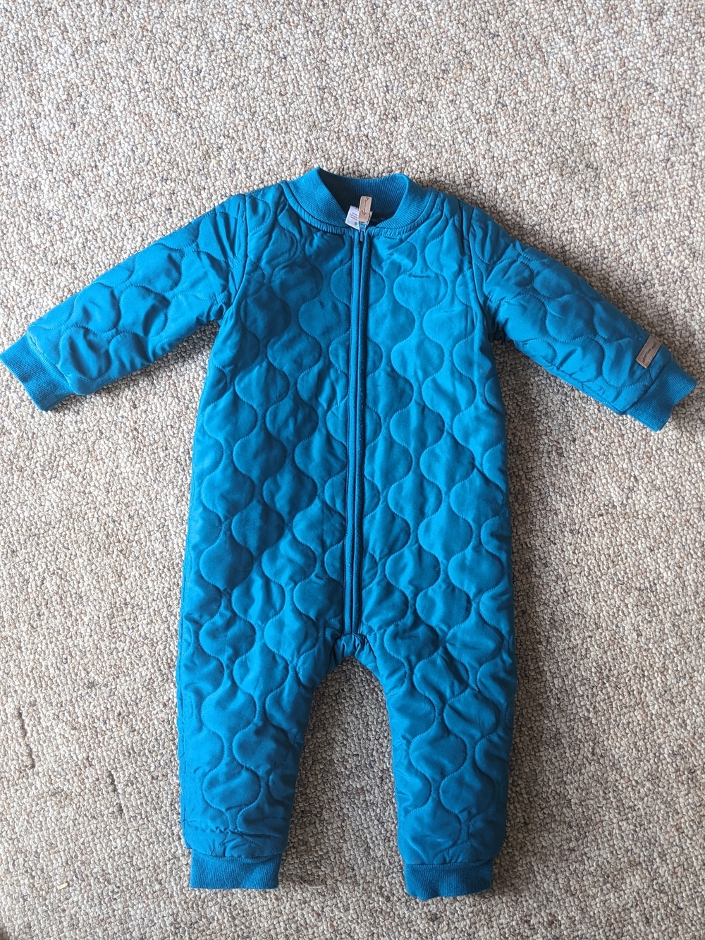 Carter's Teal Quilted One-Piece Zipper Coat Jacket